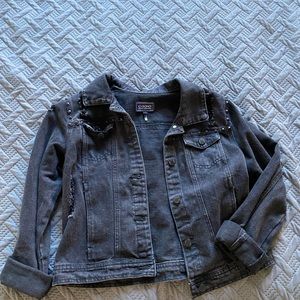 black studded denim jacket